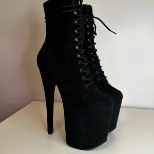 Замшеві стріпи 3ка з закритим носиком | Чорна замша